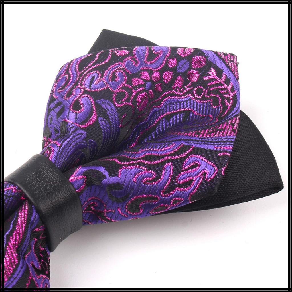 [White Fang] Jacquard Bow Tie, Unique Design, Stylish Fashion for Men and Women, NC094 (RedBlack)