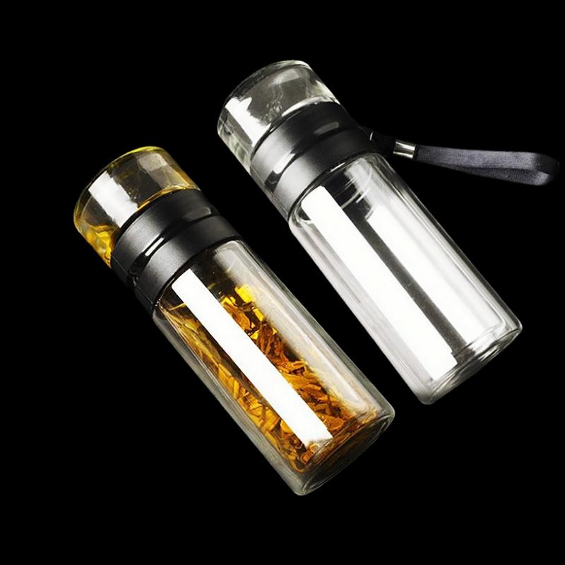 Yuzhou Portable Double-Layer Borosilicate Tea Infuser Bottle