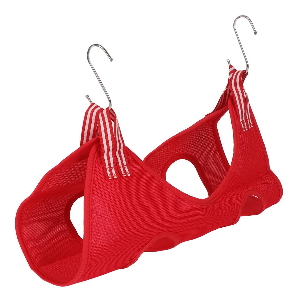 Dog Grooming Hammock Set Breathable Safe Restraint Bag Pet Grooming Sling with Nail Clipper Comb for Puppy Cat Red 10