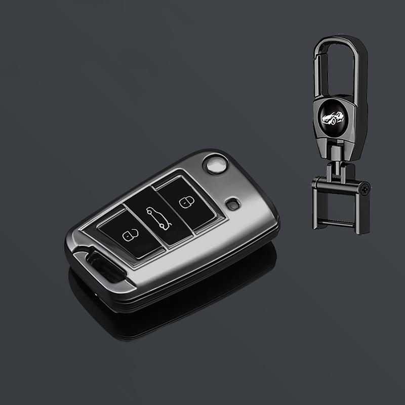 Tpu Car Flip Key Case Cover For Volkswagen Vw Polo Golf Passat Tiguan Beetle Caddy Eos Skoda Octavia Seat Leon Altea