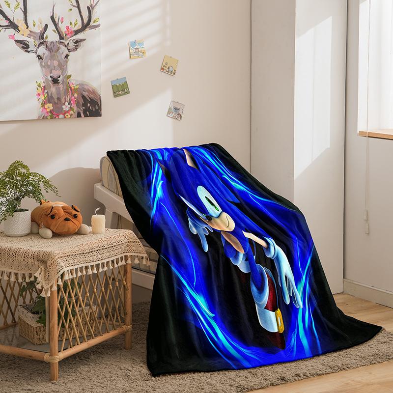 Riman Sonic Series Flannel Fleece Blanket 3D Printed Sofa Blanket Thickened Blanket