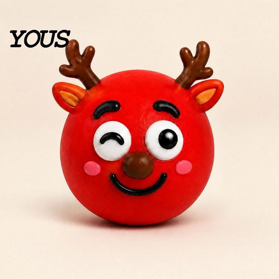 Fidget Stress Balls 1/5Pcs DIY Christmas Relief Toy, Reindeer Snowman Ball with Toy Detachable Expression Accessory, Soft Squeeze Sensory Party Favors