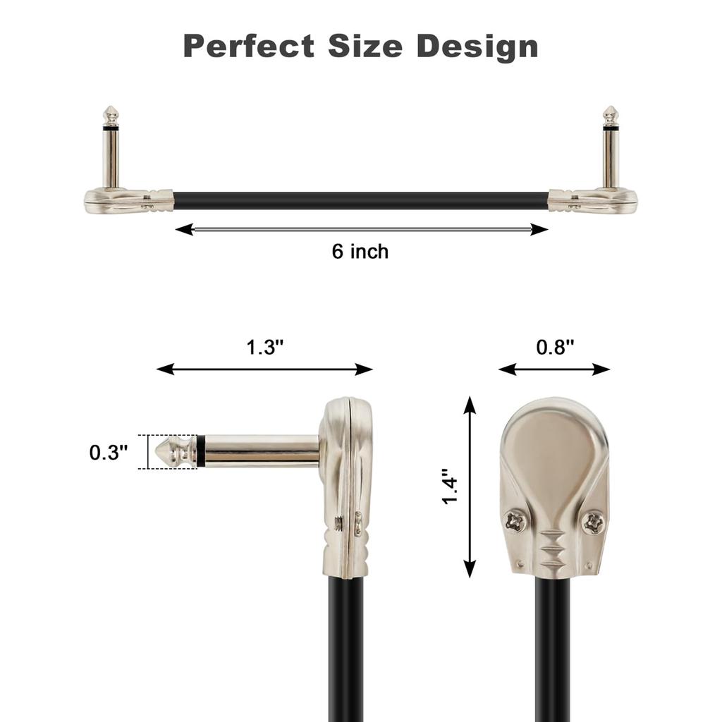 Professional Guitar Pedal Cables Space Saving Guitar Patch Cables Pedal Board Cable Wire Texture Perfect for Pedalboards
