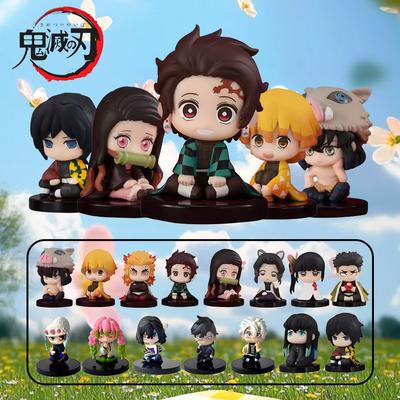 Roztomilé sedící Gashapon figurky Kamado Tanjirou Agatsuma Tomioka Giyuu Shinobu Kocho Uzui Tengen Sběratelská hračka
