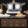 Durable Thickened Metal Soup Pot Stainless Steel with Transparent Glass Lid, Heat-Insulated Family Size Large Capacity Double Handles Stewing