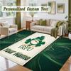 Crystal Velvet Square Rug Custom NameIreland Rugby Pattern Non Slip Home Floor Decor Rug