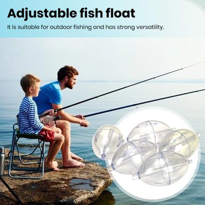 5 szt. Wędkarski owalny pływak bąbelkowy przezroczysty, regulowany przenośny zestaw do napełniania wodą Slip Cast Spin Bobber Kit sprzęt wędkarski na świeżym powietrzu