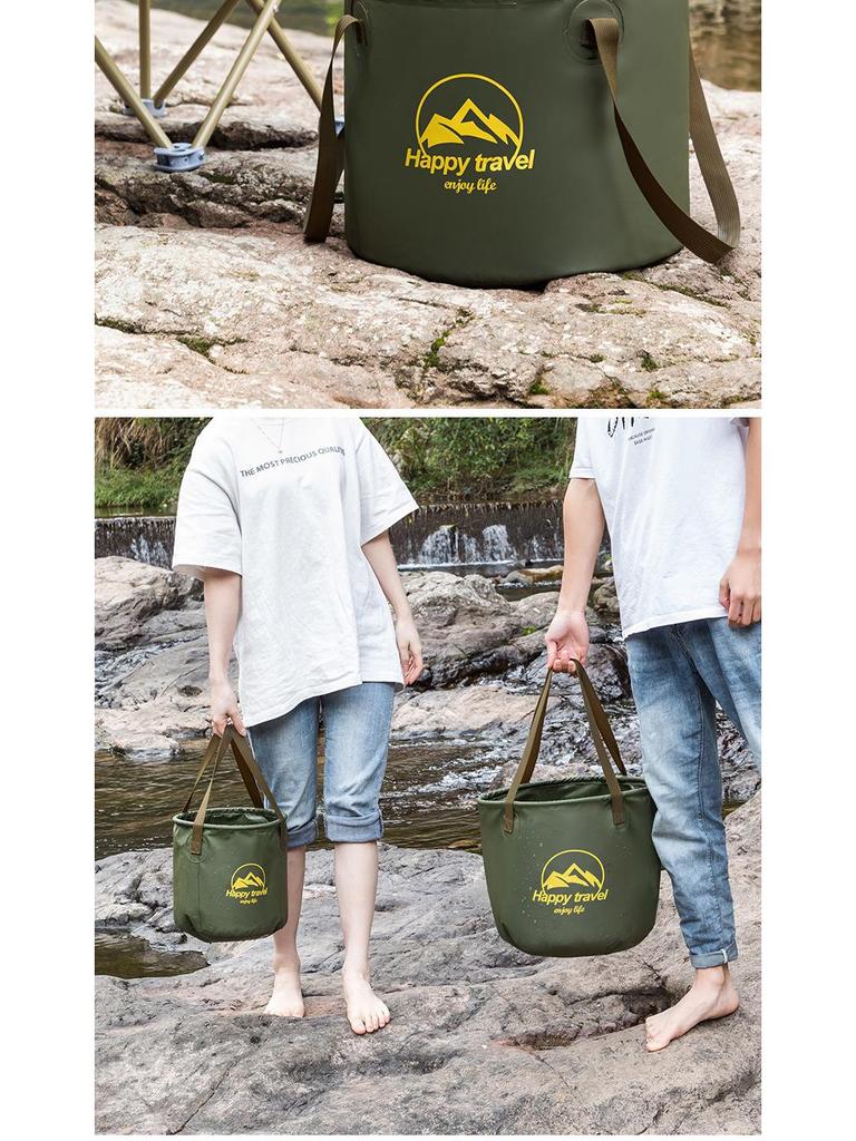 Portable Folding Water Bucket for Camping, Fishing, Foot Bath, and Outdoor Activities