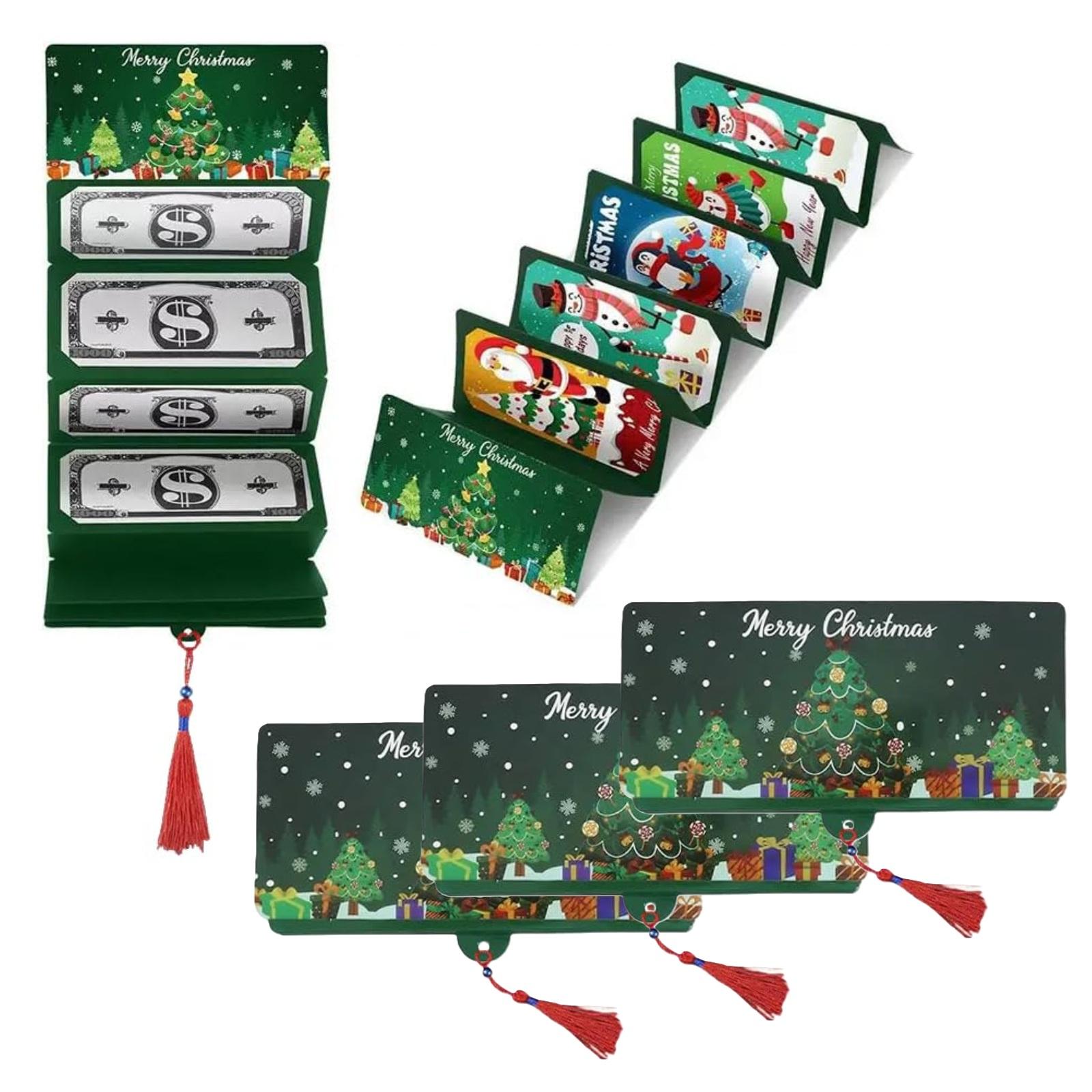 

5Pcs Christmas Santa Claus Money Card Christmas Gift Card Holder with 10 Slots Surprise Favor Xmas Natal New Year Kids Gift Card