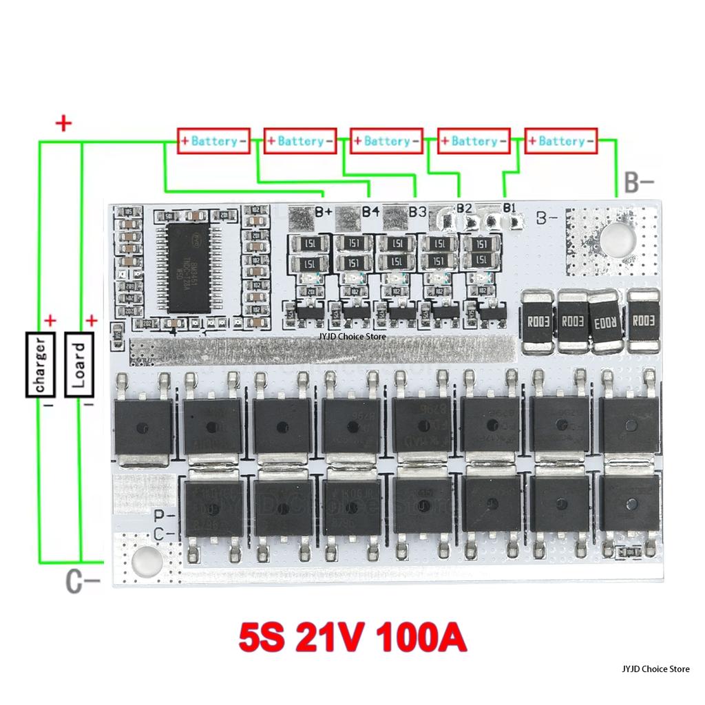 3s 4s 5s Bms 12v 16.8v 21v 3.7v 100a Li-ion Lmo Ternary Lithium Battery Protection Circuit Board Li-polymer Balance Charging