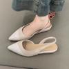 Fashion Low Heel Baotou Sandals Women's French Nude Color Pointed Small Fragrant Style Ladies Thick Heels  Air Style Single Shoes