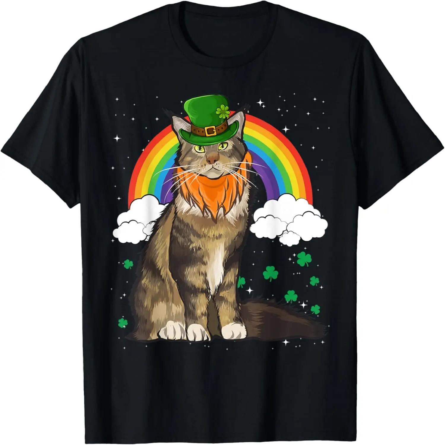 Maine Coon St Patricks Day Leprechaun Gift T-Shirt S
