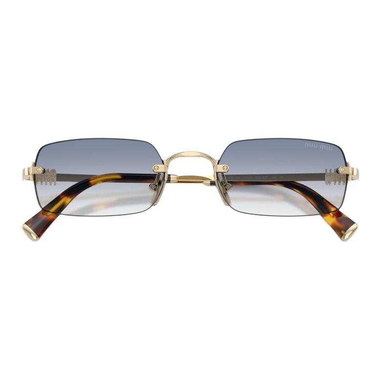 MIU MIU Logo Metal Rectangular Sunglasses Women Sunglasses Light-Gold MUB50SZVN80O
