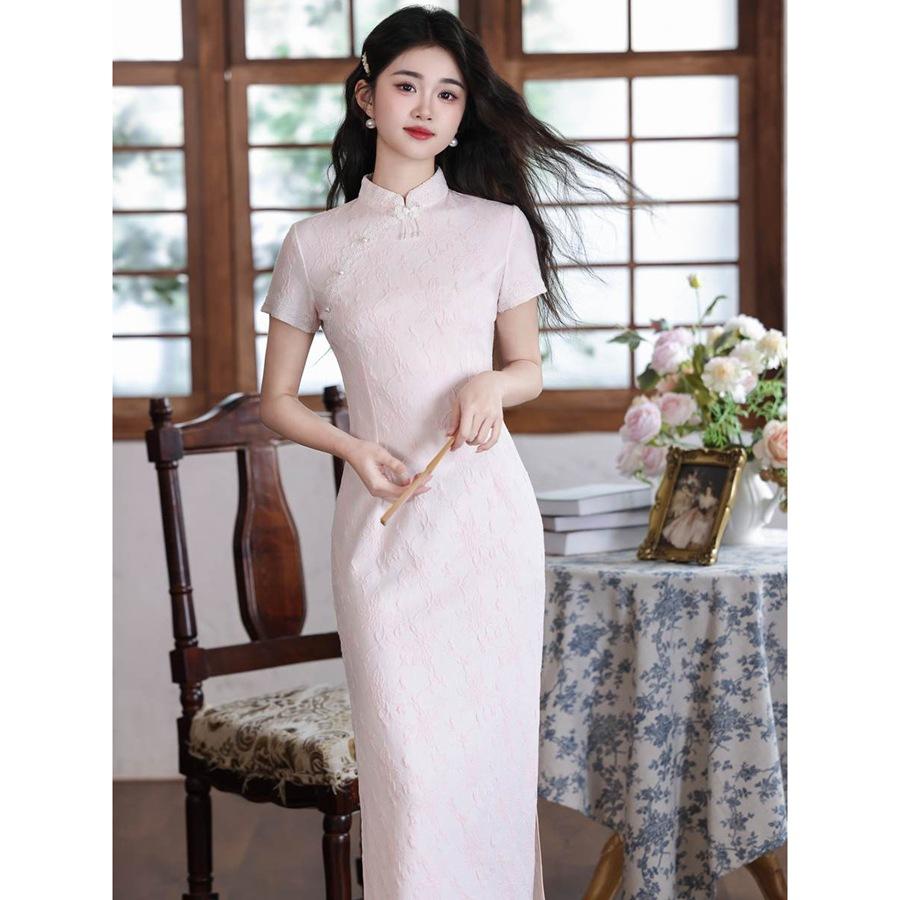 New Chinese national style retro cheongsam young 1011 spring and summer thin daily elegant high-end cheongsam skirt