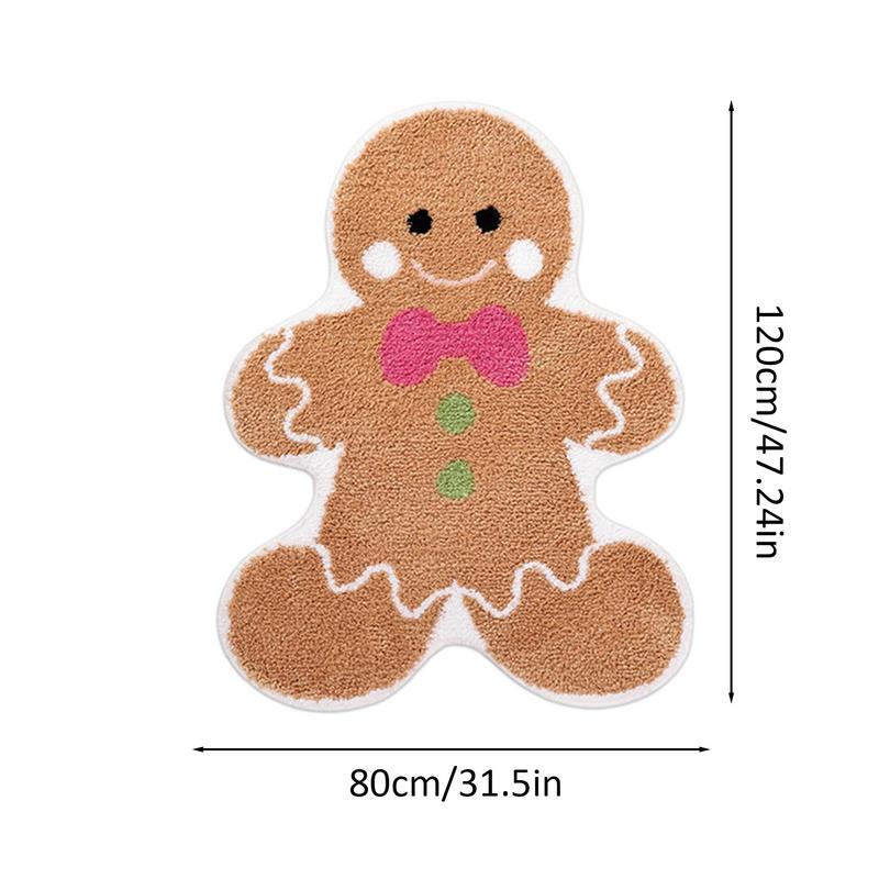 Gingerbread Kitchen Rugs Christmas Doormat Floor Mat With Gingerbread Man Non-Slip Bath Mats Doormats For Hallway Home Decor