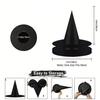 6pcs Halloween Witch Hats Hanging Black Wizard Hats Suitable for Homes Gardens Porches Themed Holiday Party Hats