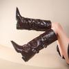 Fashion Designer Women's Boots Spring Cosy Pointed Toe Woman Shoes  Fashion Sexy Knee-High Boots for Women Belt Buckle Thick Heel Boots