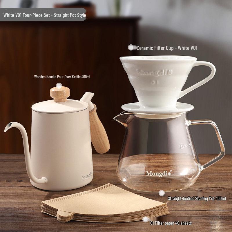 Qiwei V60 Ceramic Hand-pour Coffee Filter Set