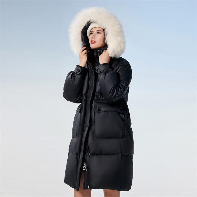 

SNOWFLYING Women s Mid-length Goose Down Jacket with Fur Collar M (160)