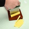 Feliator Wavy Crinkle Cutter Stainless Steel Blade Comfort Grip Kitchen Vegetable Slicer Green 3.5x2.8in