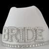 Rhinestones Women Bride Letter Cowgirl Hats Wide Brimmed Bridal Western Shinning White Fedoras Hat for Photoshoot
