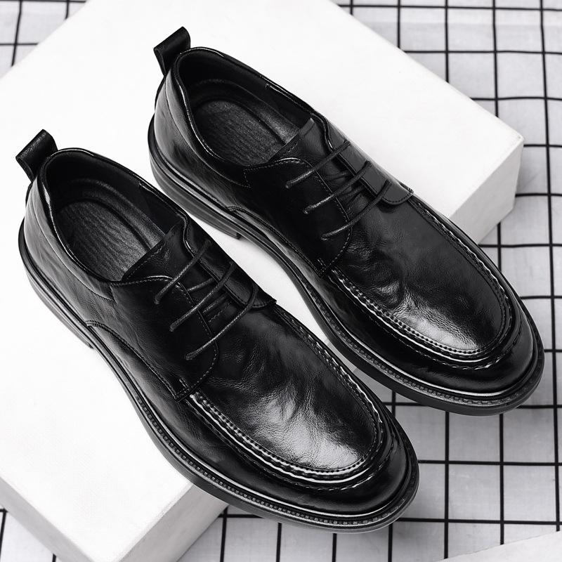 

Dress men s leather shoes men s 2025 British leather shoes casual height increase 8CM wedding groom shoes 2025 38