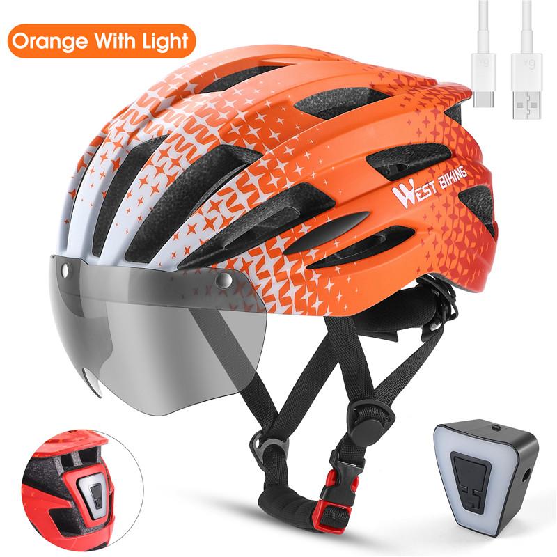 WEST BIKING Unisex Cycling Helmet Integrally-Molded Adjustable MTB Road Bicycle Safety Hat For Men Women Thickened Sport Helmet