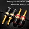AA58 4Pcs Hifi Speaker Terminal Binding Post Pure Copper Gold Plated Amplifier Connector for Female Banana Jack Plug