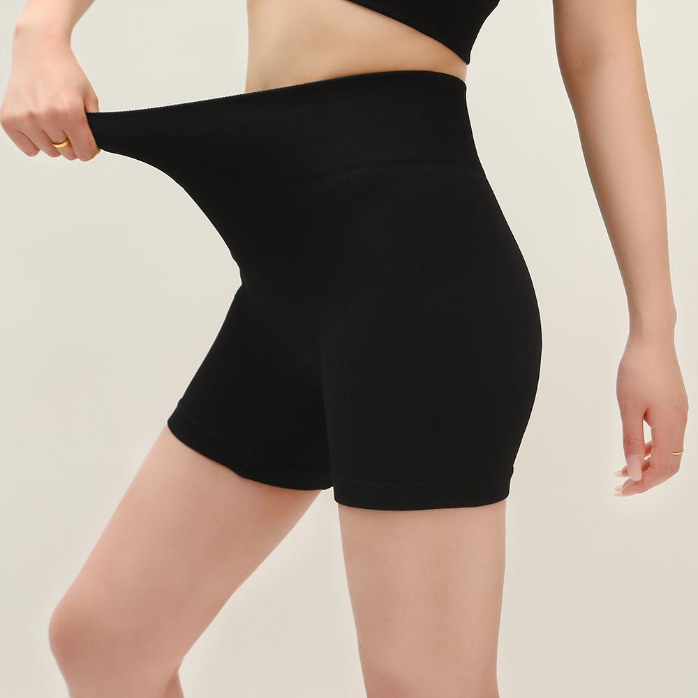Women's High-Waisted Seamless Ribbed Yoga Shorts - Summer Elastic Three-Point Fit, Hip-Lifting Sportswear