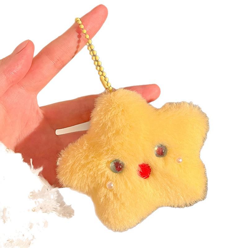 Charming Clover Cat Plush Keychain - Heart-Shaped Doll Bag Charm, Cute Gift