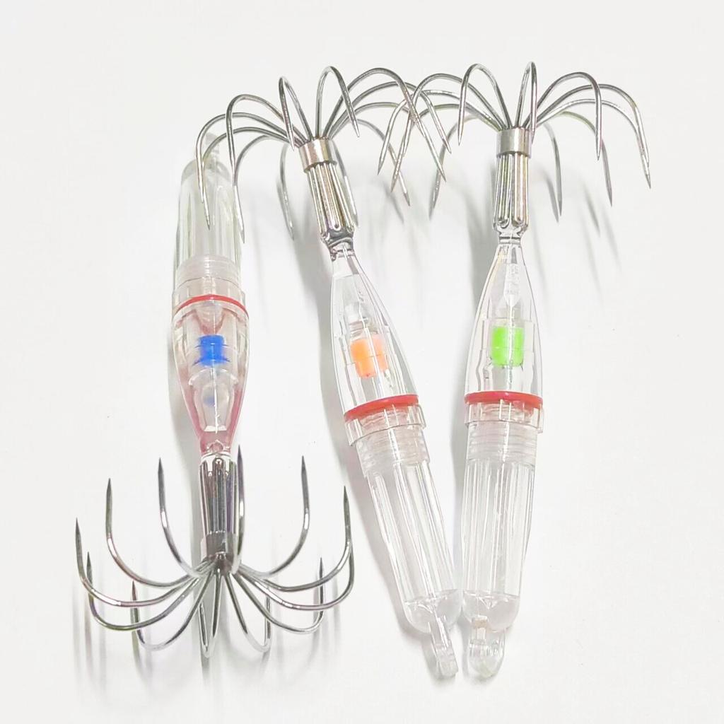 Luminous Fishing Hooks Squid Jig Hooks Waterproof LED Light To Lure Fish Multi-hooks Tackle Fishing Accessories 1/3/5pcs