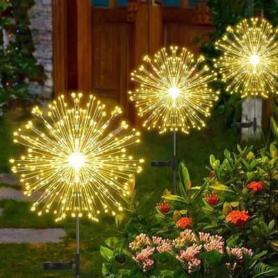 Luci a LED per fuochi d'artificio solari impermeabili per esterni, luci a forma di dente di leone, luci a forma di fata per giardino, paesaggio, prato, decorazione