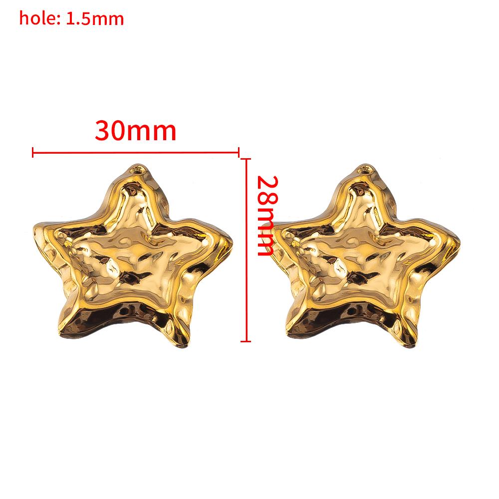2pcs Punk Black Enamel Stainless Steel Pendant Necklace Charms Base Gold Plated Earrings Material DIY Bracelets Jewelry Findings