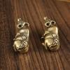 Brass Reclining Cow Ornament Creative Tea Pet Copper Ware Office Tea Table Small Copper Ware Metal Copper Products Pure Copper Zodiac Cow
