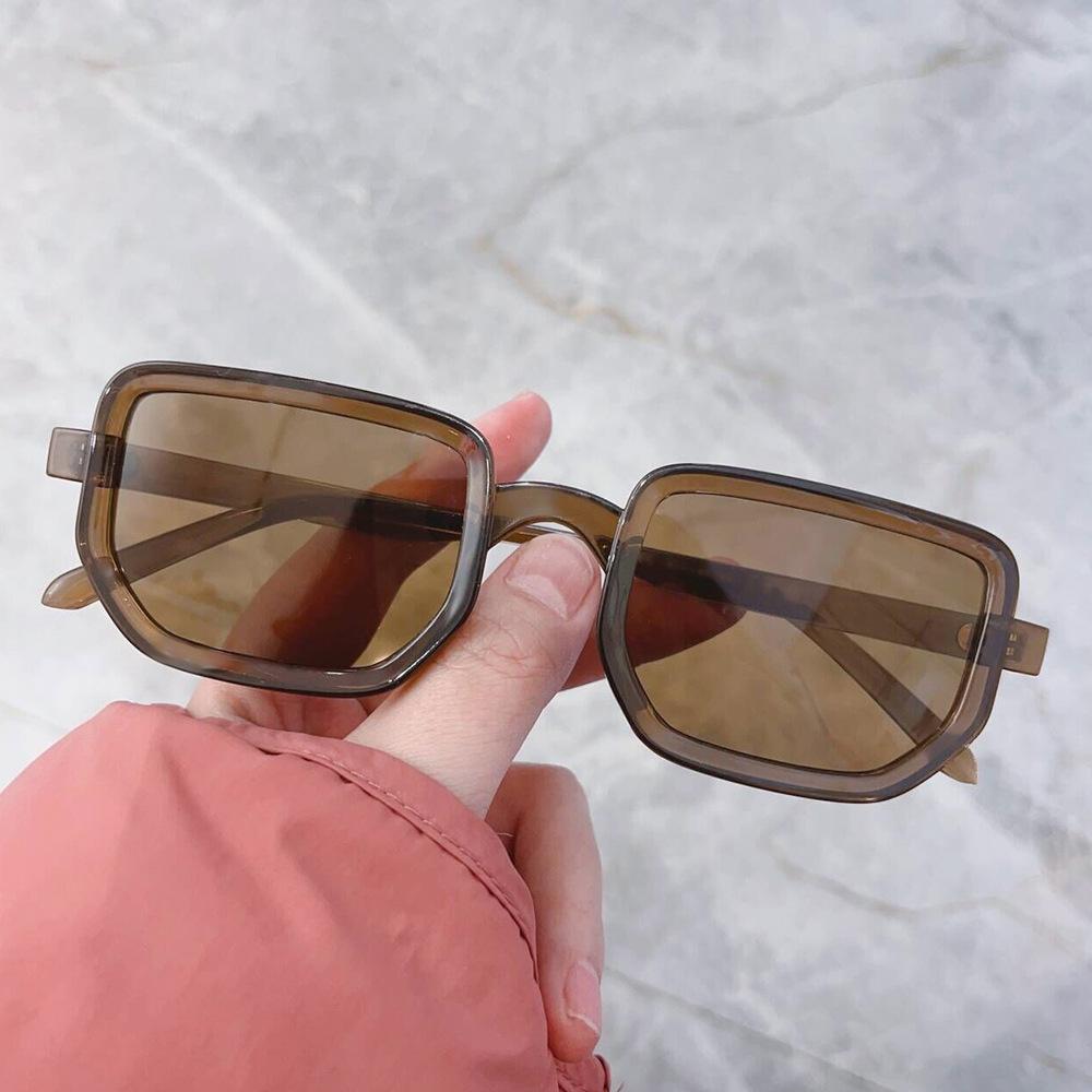 Square Sunglasses Personalized Wine Glass Narrow Width Fashion Casual Simple Sunglasses Men