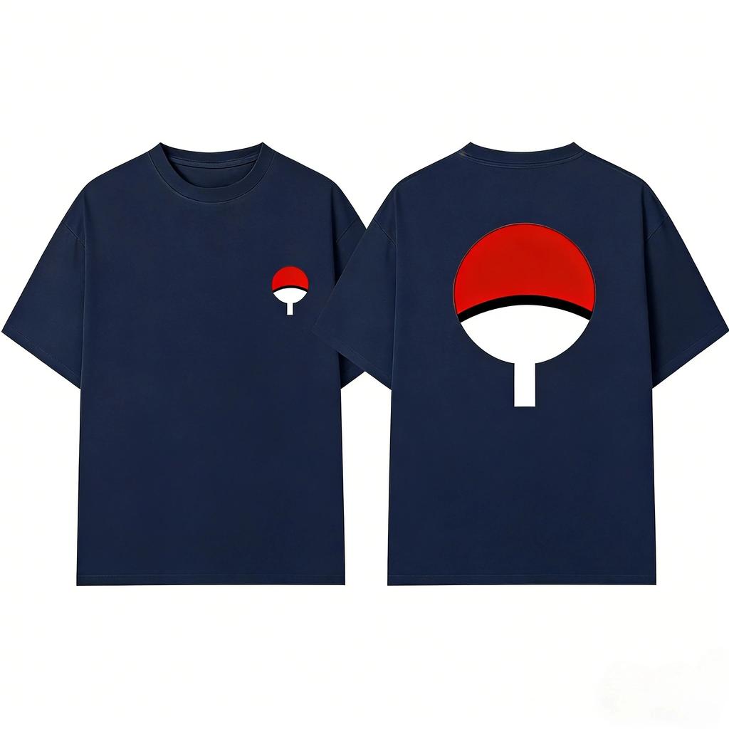 Uzumaki Naruto Sasuke Childhood Same Short Sleeved T-shirt for Men Naruto Anime Cosplay 2026 Summer New Children's Dressing Top