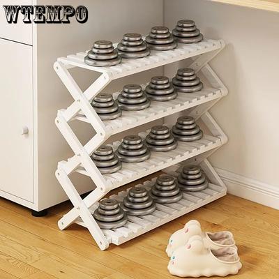 No Installation Required Folding Shoe Rack Dust-proof Simple Door Household Floor-standing Multi-layer Small Dormitory Storage Rack