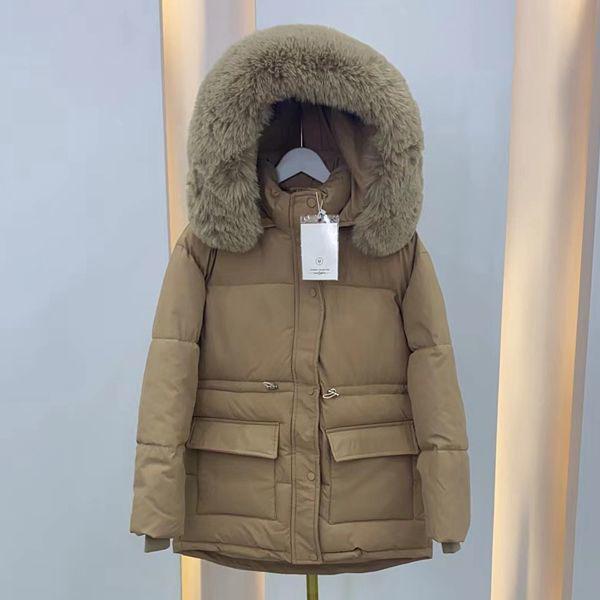 Cotton Padded Fur Parka Big Fur Collar Down Winter Jacket Women Thick Warm Parkas Female Outerwear