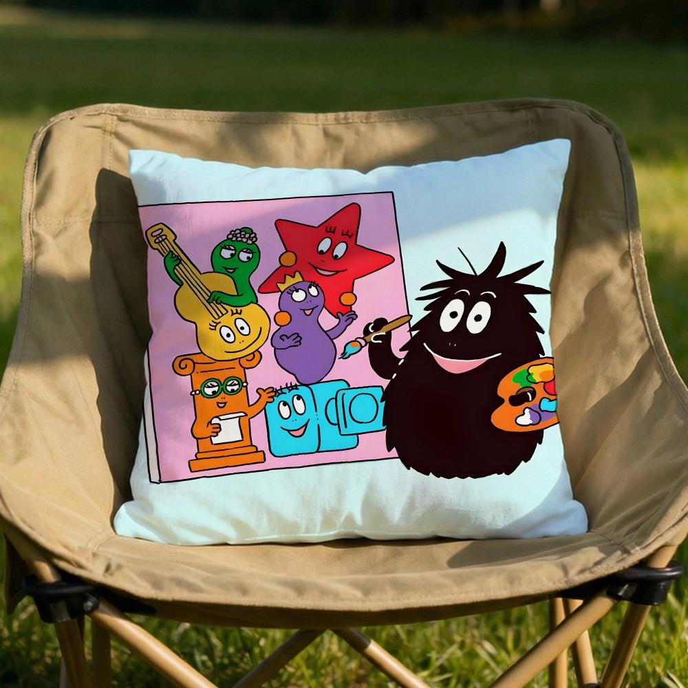 Cartoon BBarbapapa Cushion Cover Soft Reversible  Durable Pillow Cover  MultiScene Use for Home  Car Daily Comfort