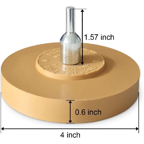 Decal Remover Eraser Wheel, 4 Inch Rubber Wheel Sticker Remover With Drill Adaptor, Vinyl Decal Remover, Adhesive Pin Stripe Removal Tool For Cars,