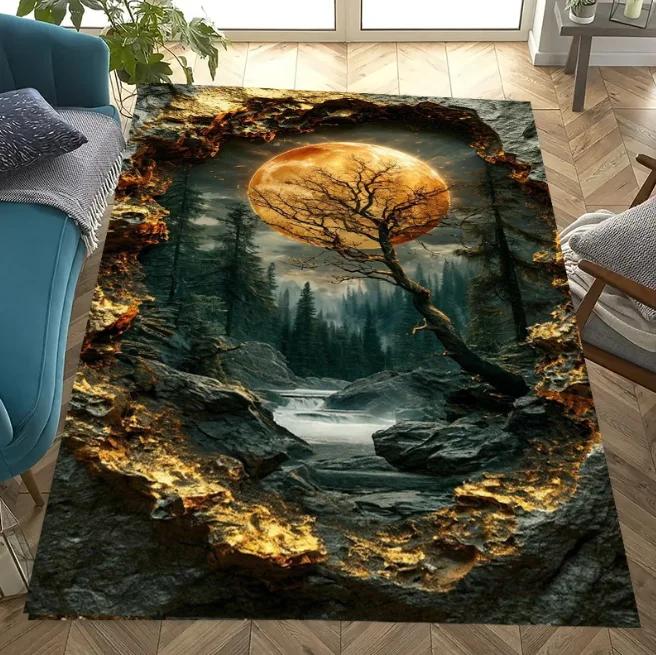 3D Visual Illusion Floor Mat Ocean Scenery Living Room Bedroom Kitchen Bathroom Home Decor Gifts Beach Carpets Room Decoration