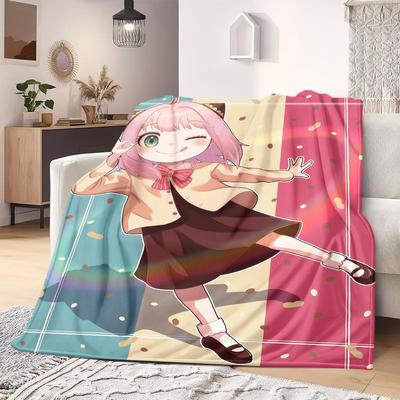 SPY×FAMILY Flannel Blanket Cute Print Great For Sofa Bedroom Chair Bed Picnic Travel -HE4