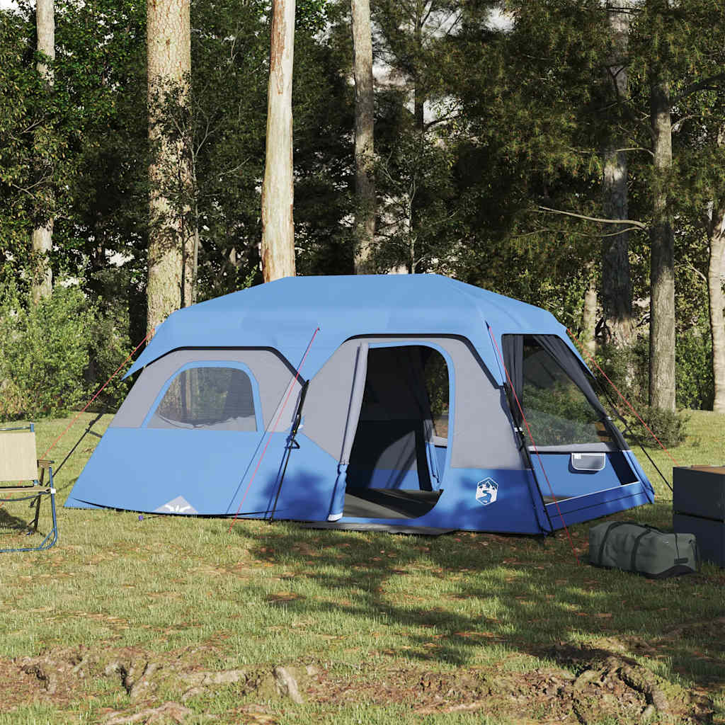 Family Tent for 9 Persons Blue Quick Release Waterproof