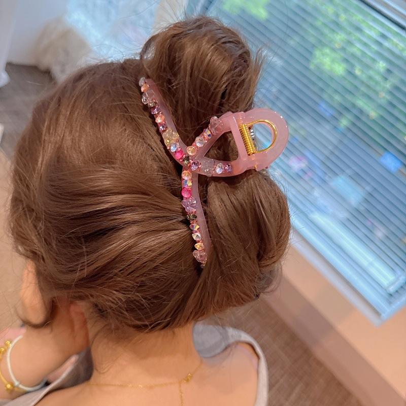 New Arrival Colorful Diamond Crystal Butterfly Hair Clip for Women, Luxurious and Stylish, Large Size for Bun Hairstyles