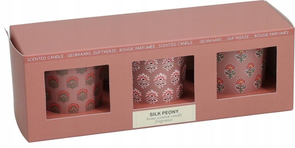 Świece zapachowe zestaw 3 sztuk po 45g eleganckie aromaty 10h palenia każda