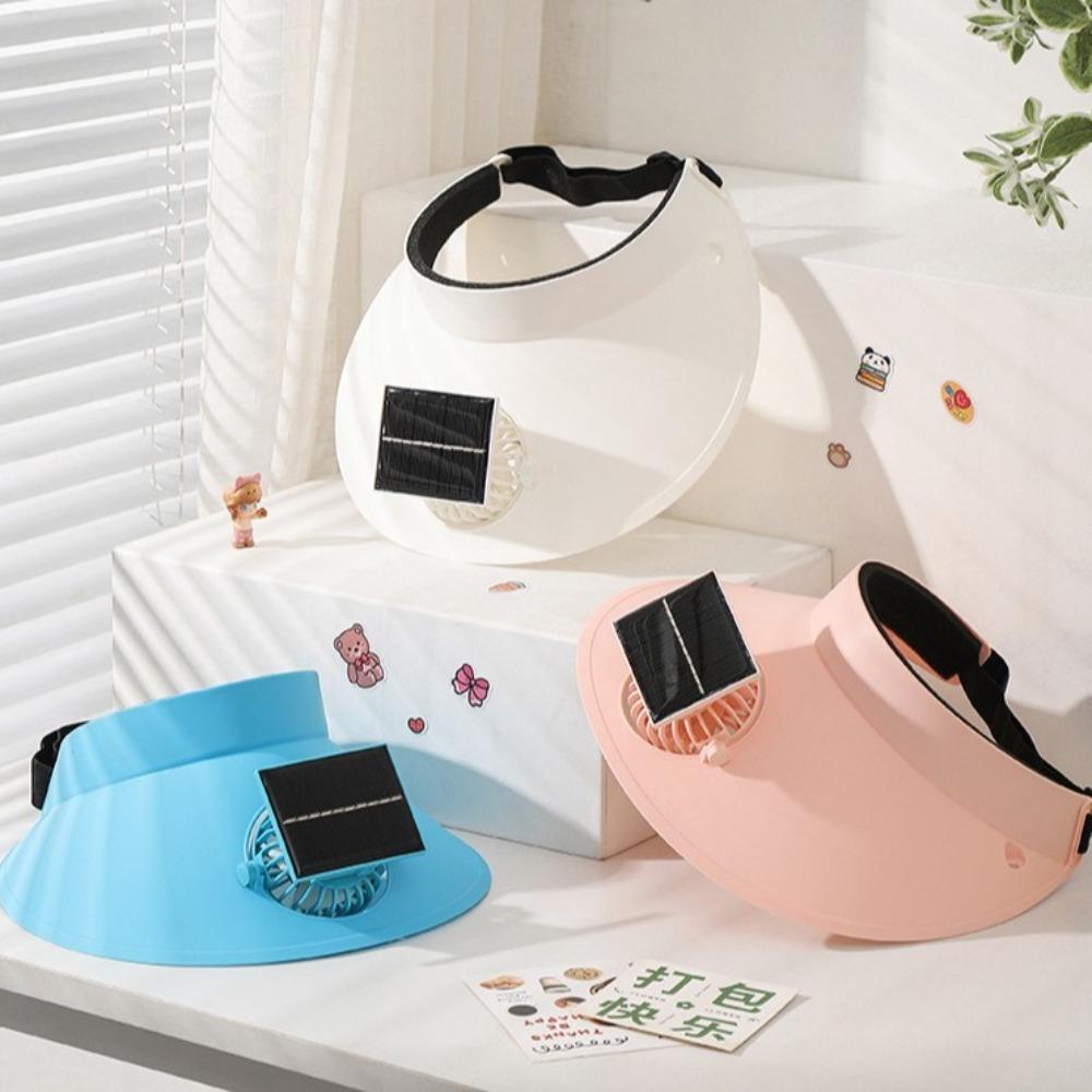 with Cooling Fan Empty Top Hat Solar/USB Charging Beach Sunshade Hat Fashion Sun Hat