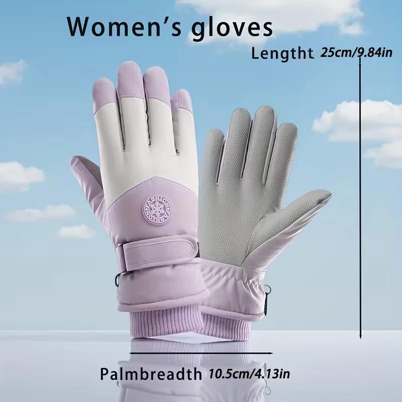 Tralow Ski Gloves Winter Warm Touchscreen Fleece-Lined Thickened Windproof Cold-Resistant Outdoor Cycling Hiking Winter Gift