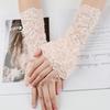 Summer Sunscreen Gloves Women's Lace Long Anti UV Sleeves Ice Silk Sleeves Thin