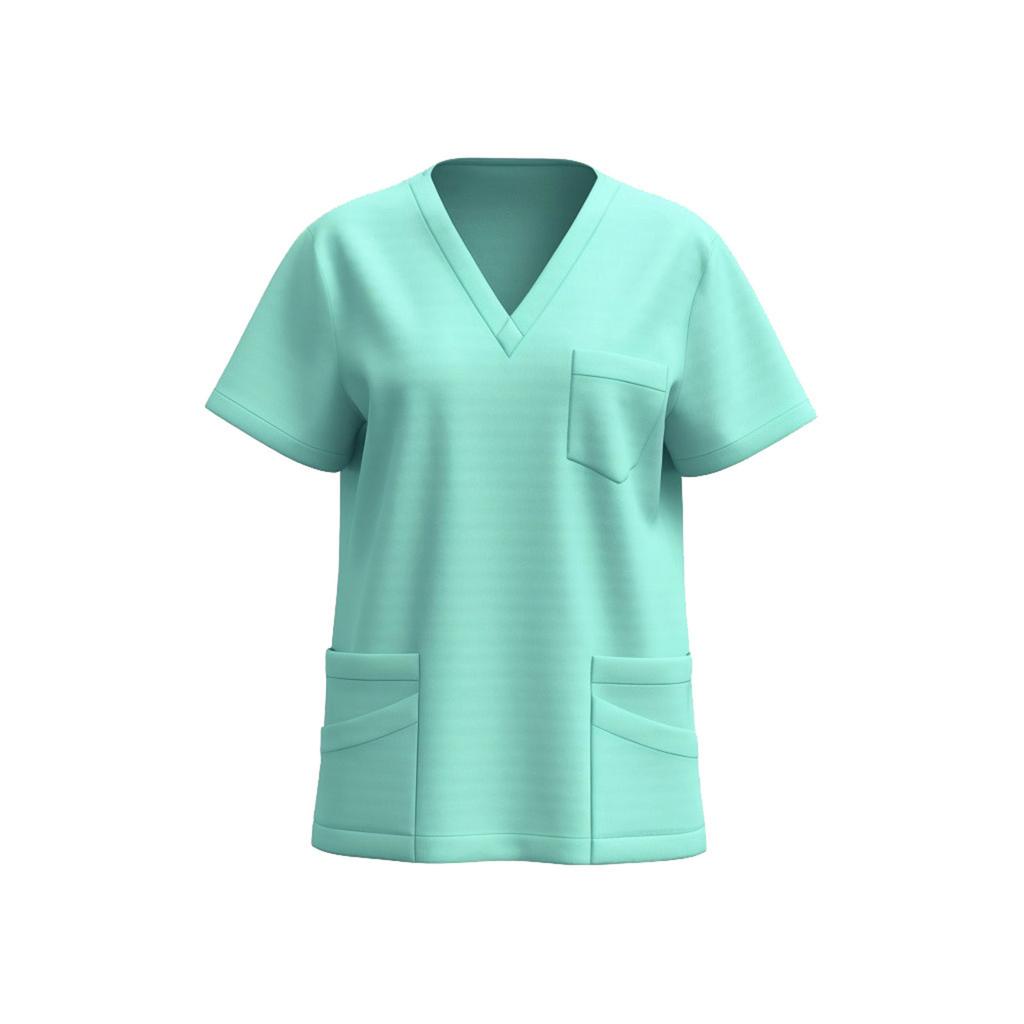 Women's V-neck Short-sleeve Workwear With Pockets For Healthcare Staff