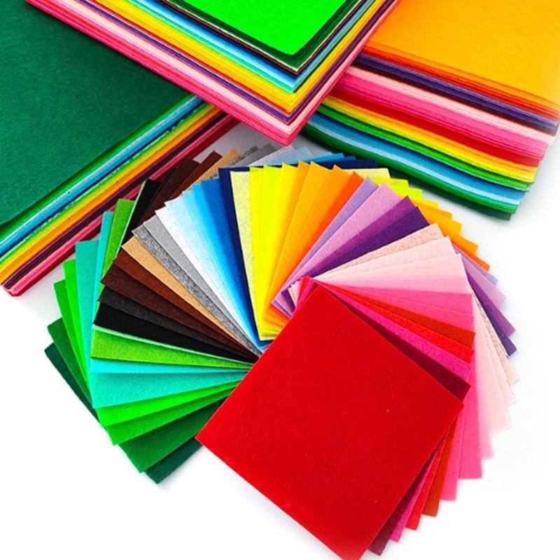 Felt Sheets in 40 Random Hues Designs for Preschool Art Projects Safe Fabric for Kids Handcraft and Simple Shaping